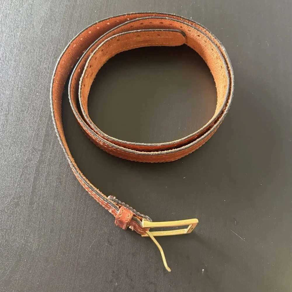 Weil's Iowa USA Made Oil Tanned Leather Belt Western Chestnut Brown‎ SZ 34 (38